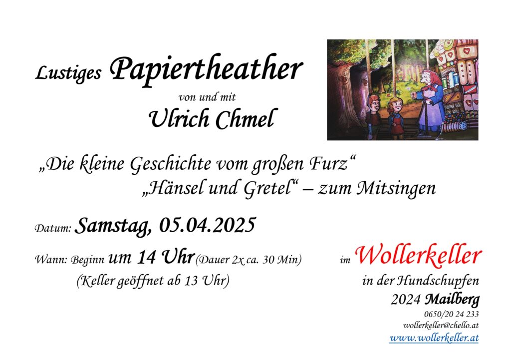 Lustiges Papiertheather @ von und mit Ulrich Chmel